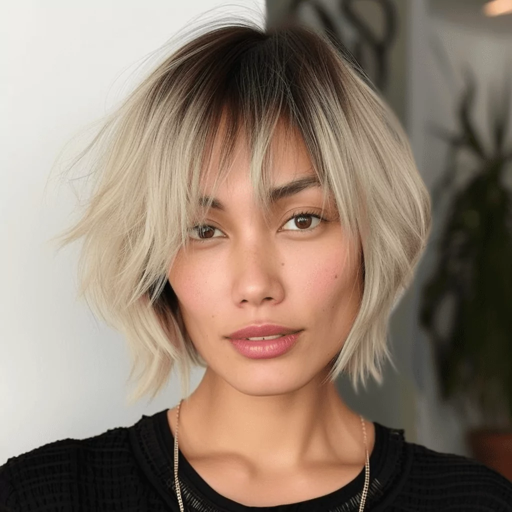 Collarbone Bob with Chin Length Layers