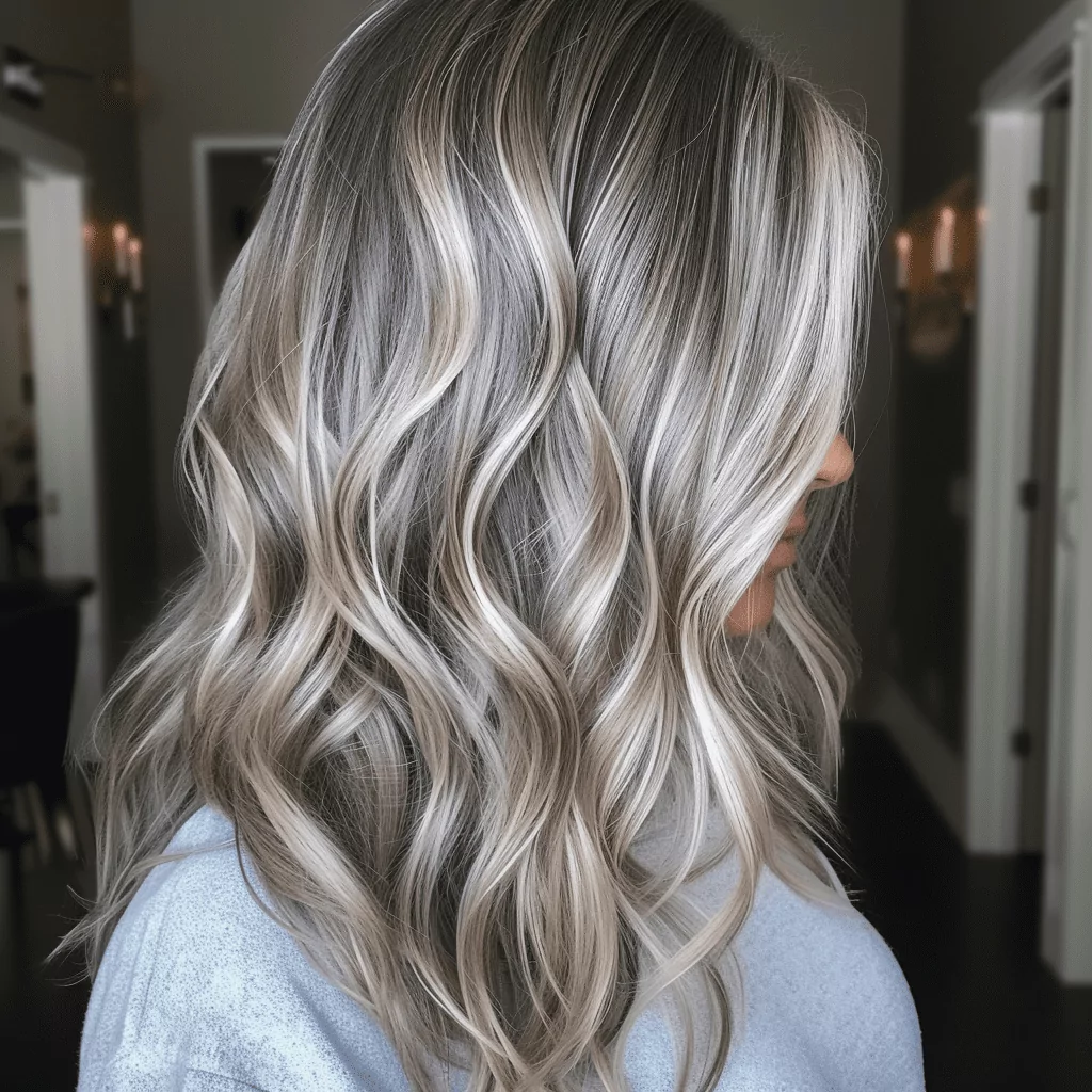 Gray Blonde Highlights and Lowlights