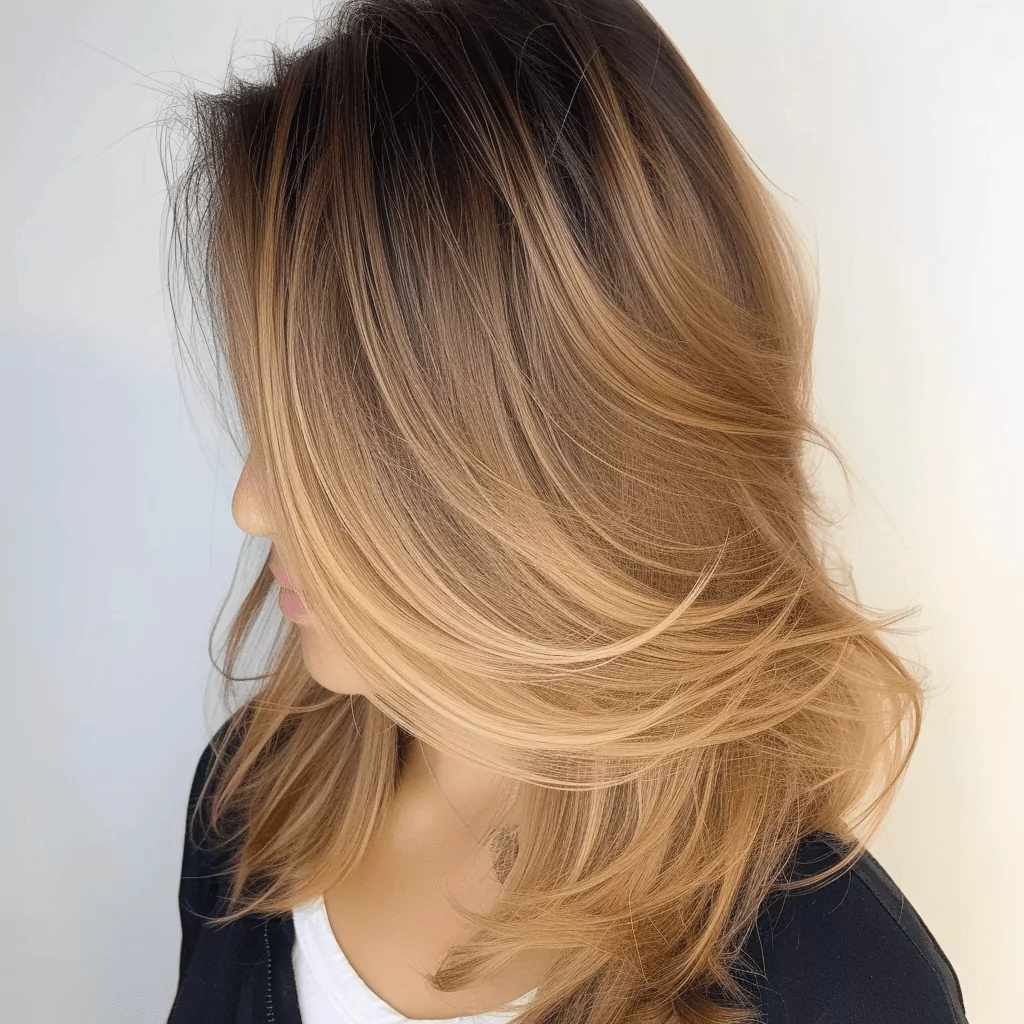 Layered Shoulder Length Hair with Ombre