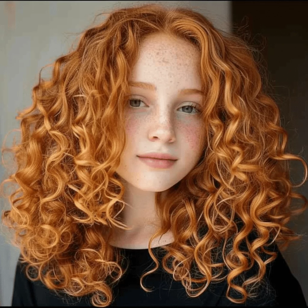 Light Copper Curly Hair