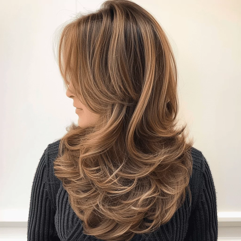 Long layered Hairstyle with Flipped Ends
