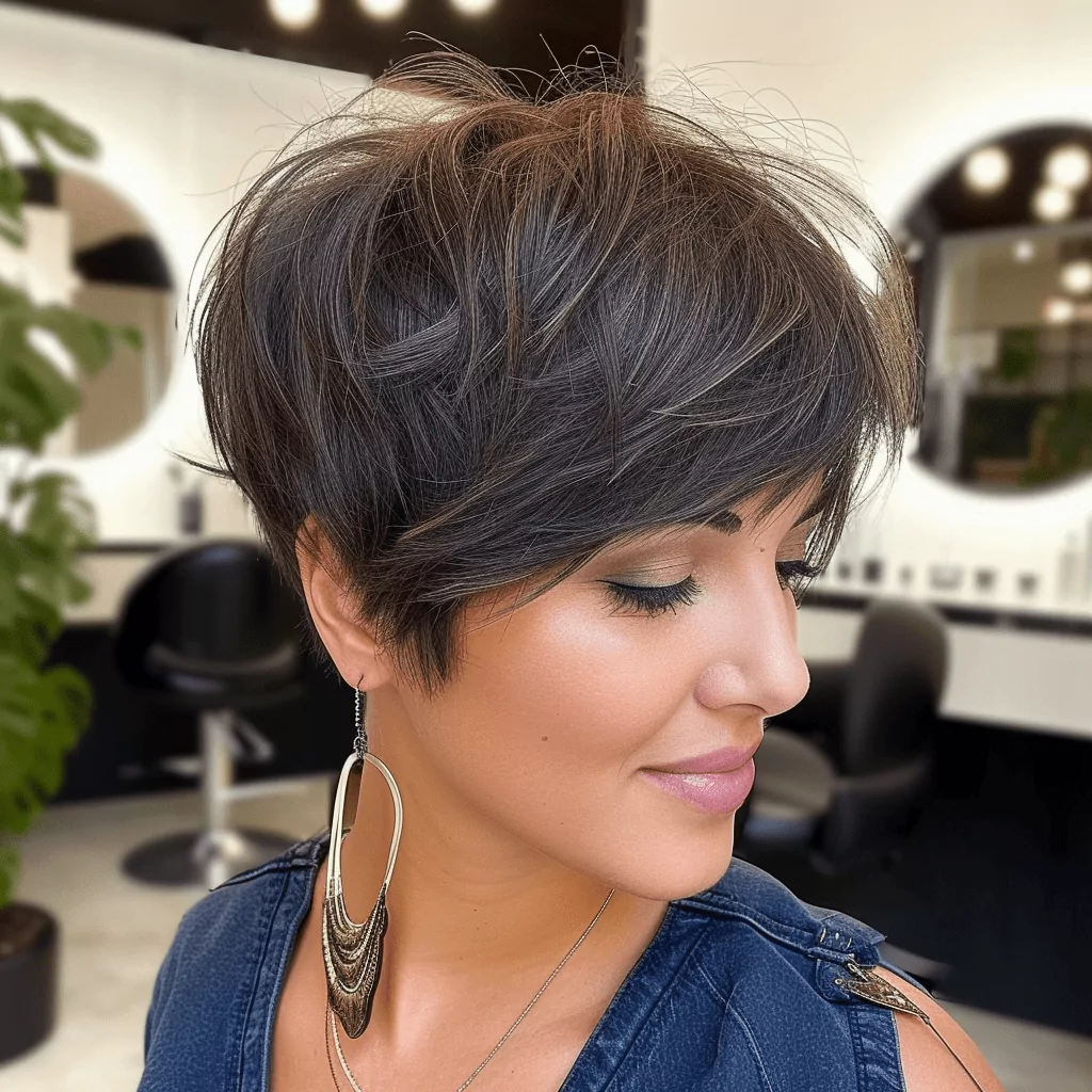 Modern Feathered Pixie with Bangs