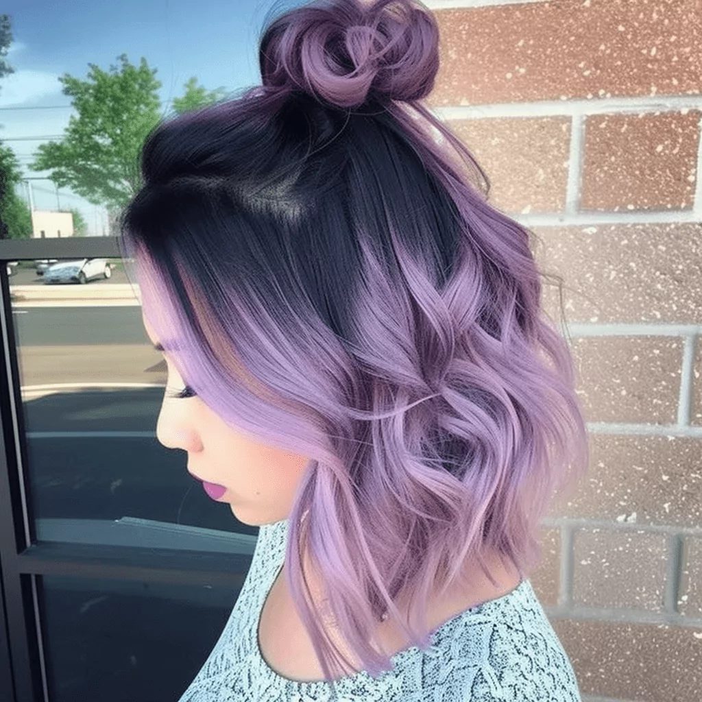 Pastel Purple Hair With Black Roots