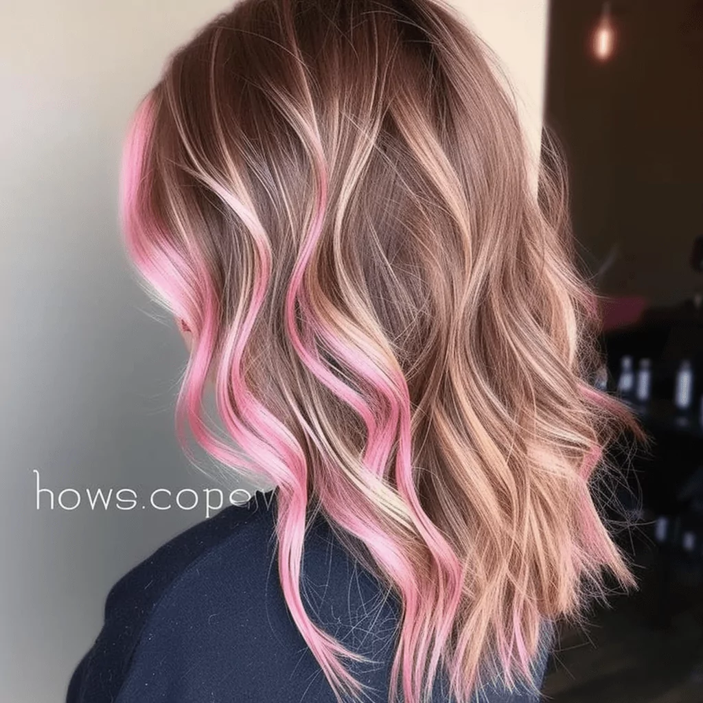 Pink Highlights for Brown Hair