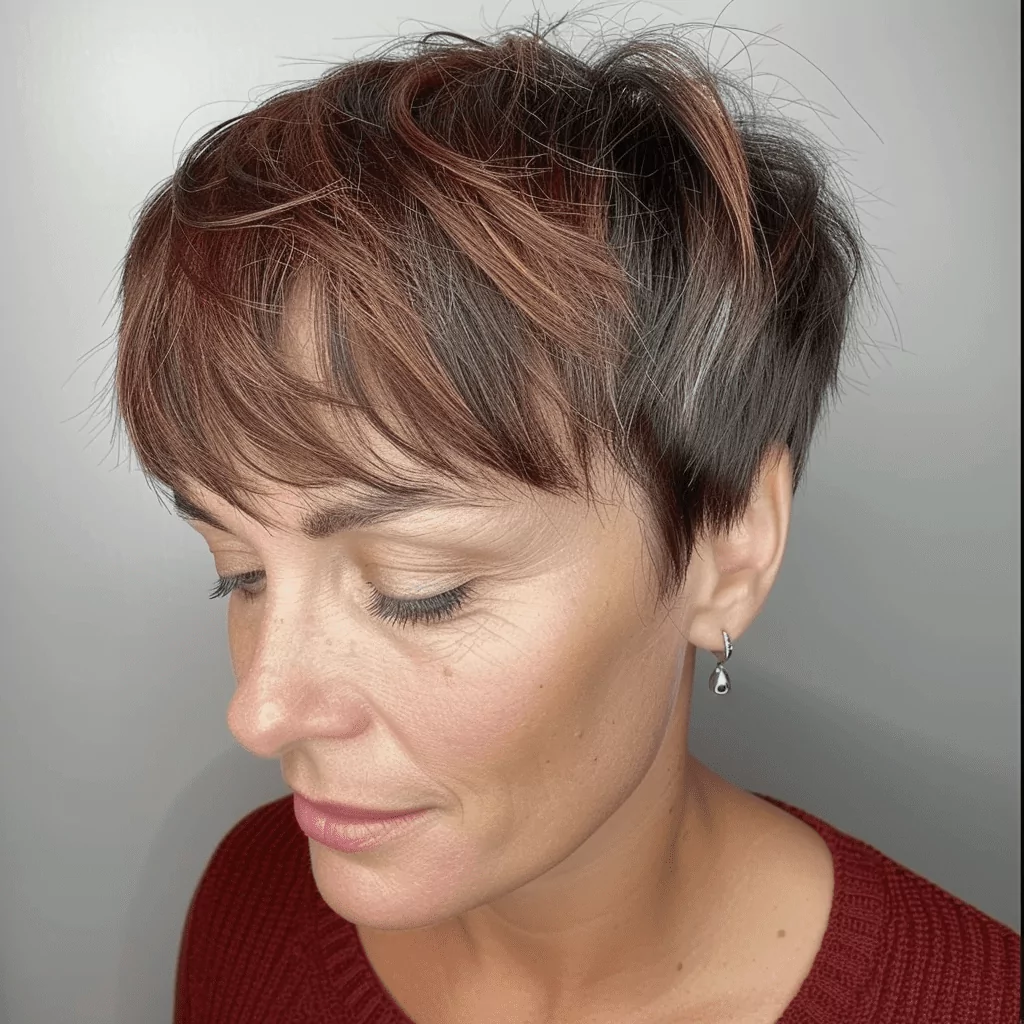 Pixie with Rounded Shape and Wispy Bangs