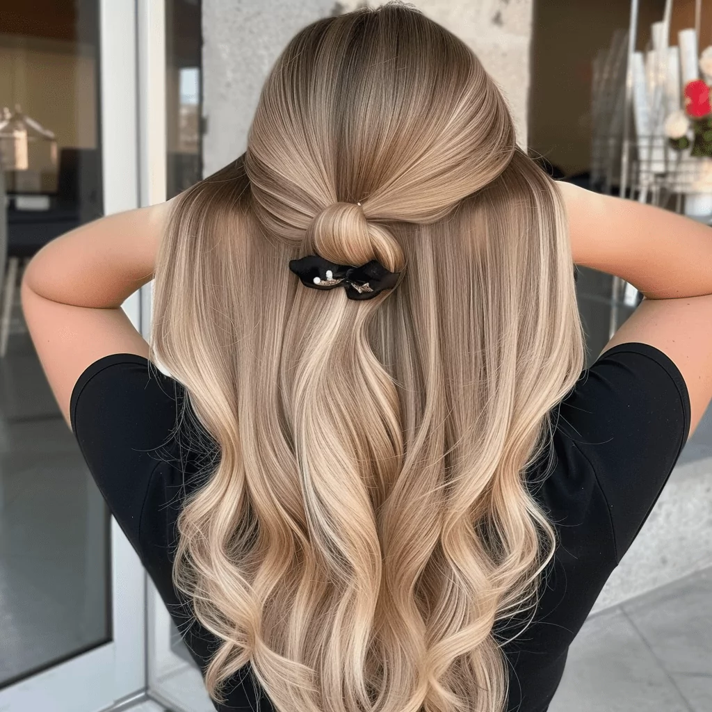 Sandy Blonde Ends Adding a Girly Touch
