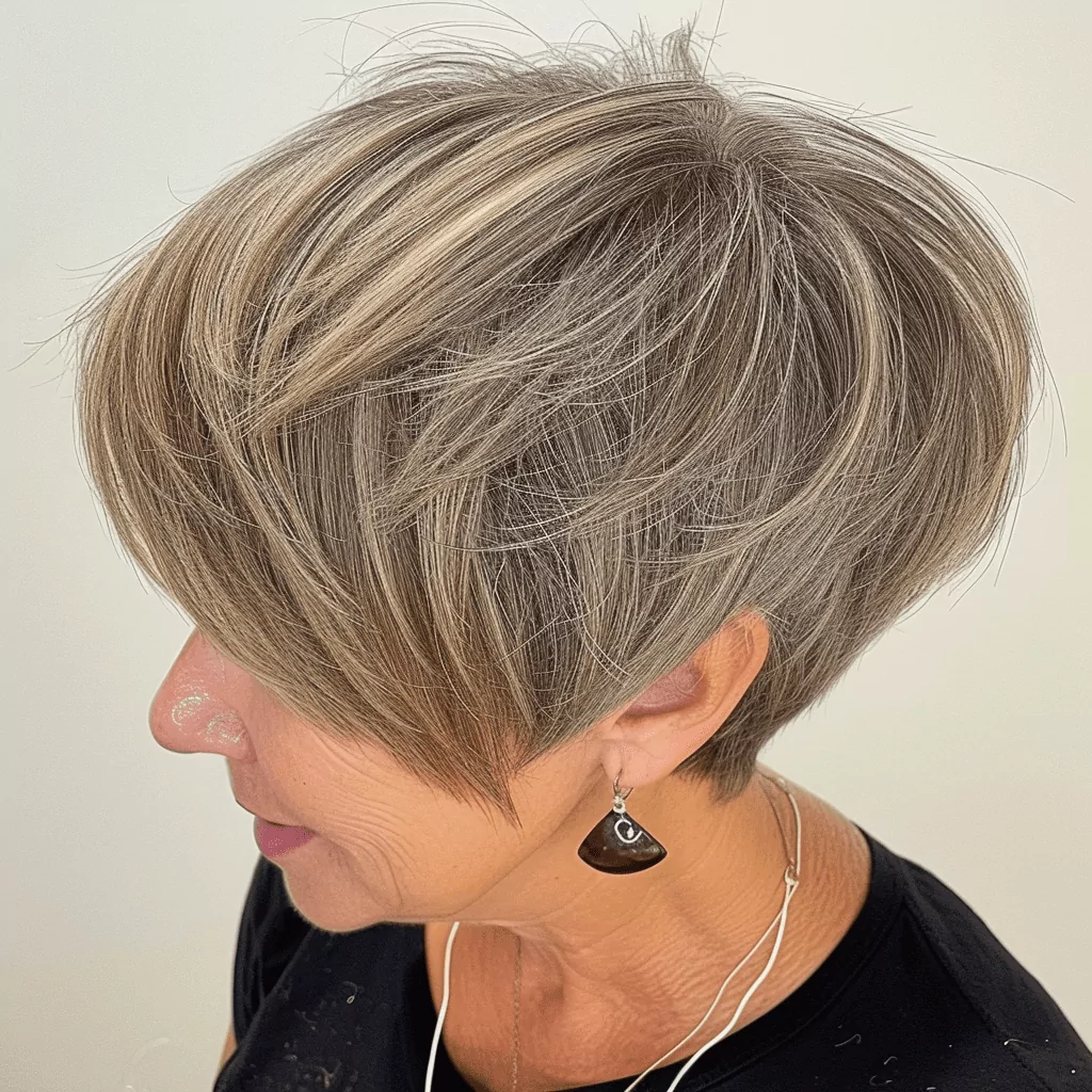 Short Hair with Highlights for Older Women