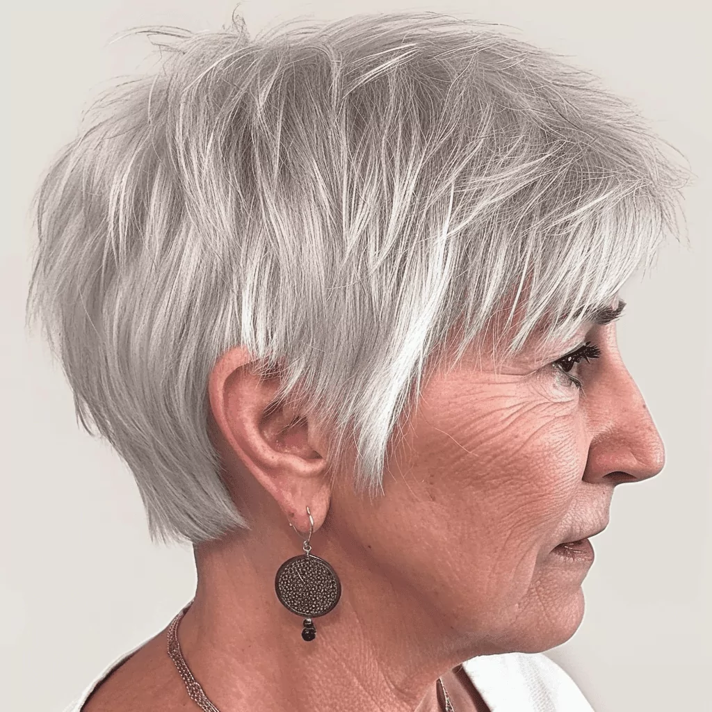 Short Silver Haircut for Older Ladies