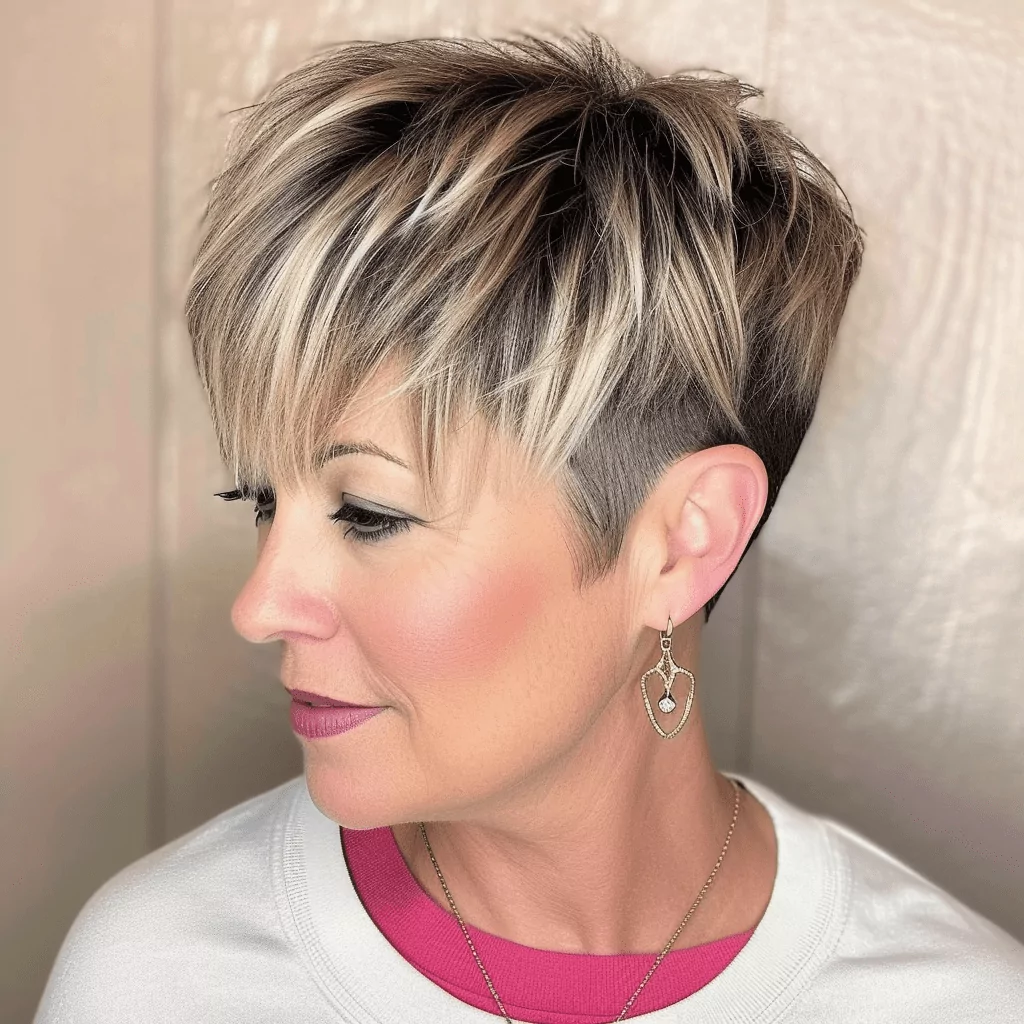 Youthful Undercut Pixie with Highlights