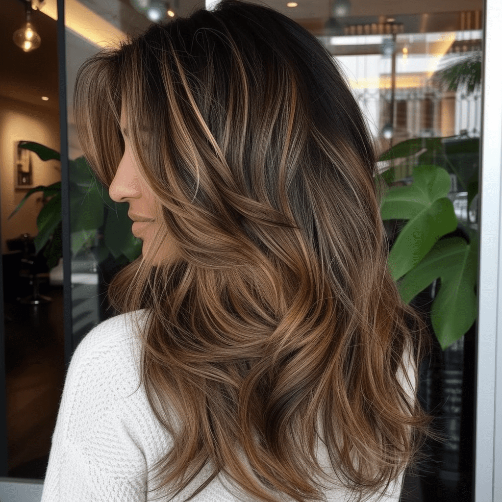 Balayaged Layers For Thick Hair