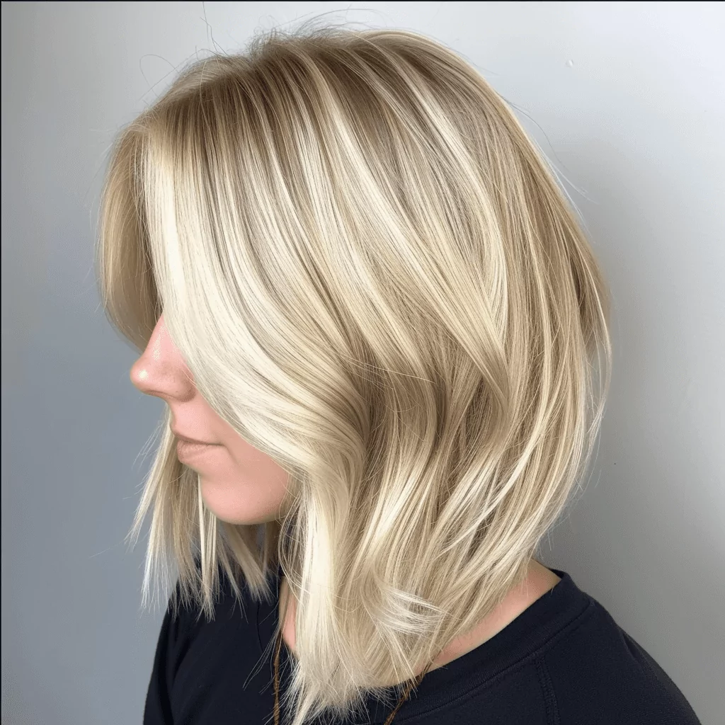 Blonde Lob With Long Layers