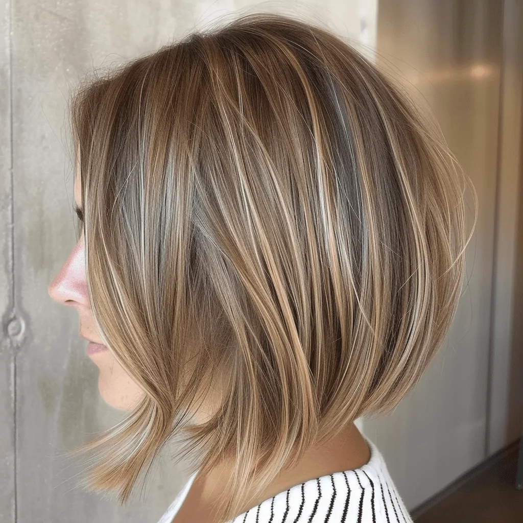 Brown Bob With Blonde Babylights