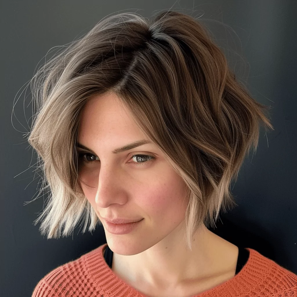 Chin Length Bob With Messy Layers