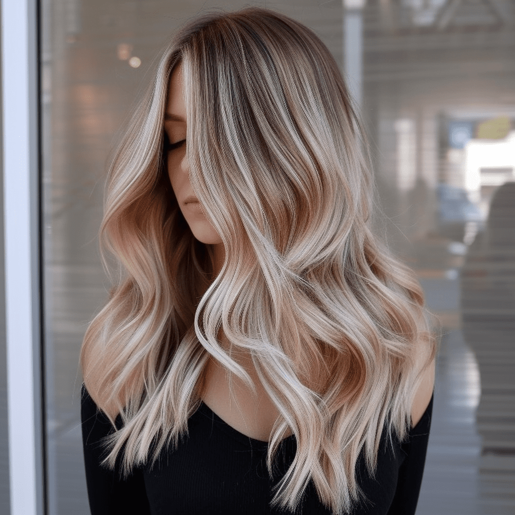 Classy Blonde Balayage with Brown Underlayer