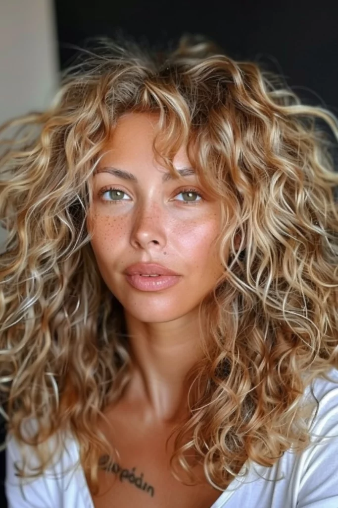 Cool Shade of Blonde for Olive Skin and Curly Hair