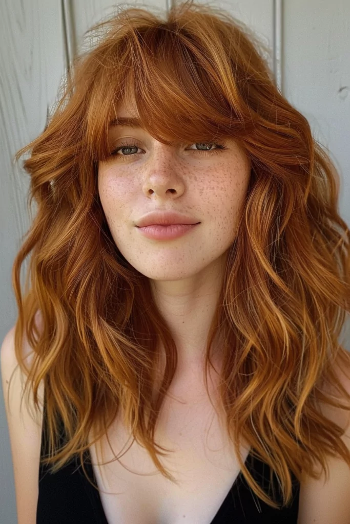 Copper Red Shag with Bangs