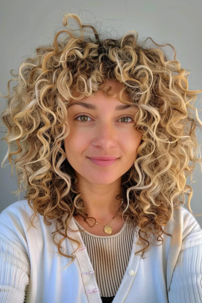 Curly Natural Hair with Blonde Touch