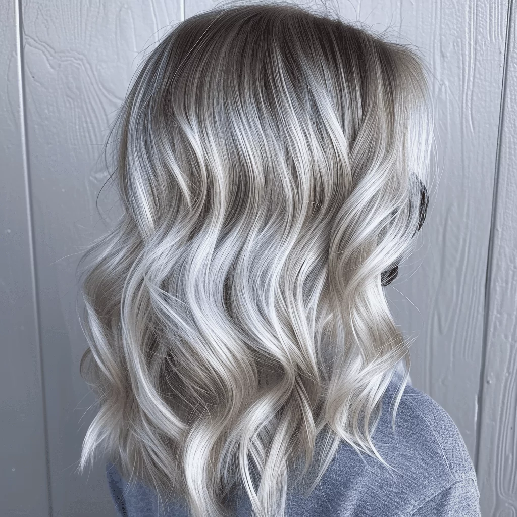 Dishwater Blonde Hair with Silver Highlights