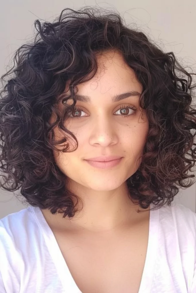 Layered Shoulder Length Cut for Curly Hair