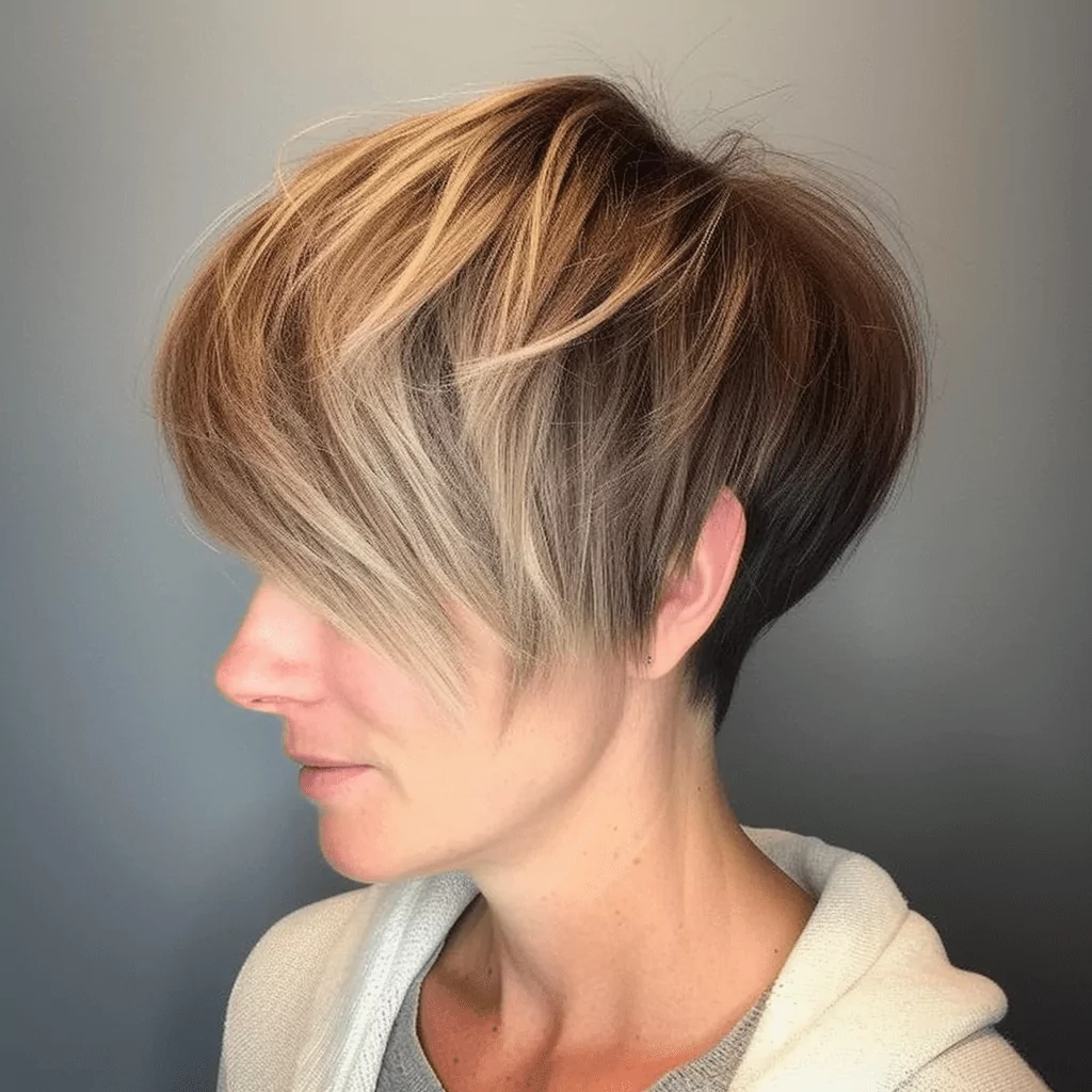 Layered Tapered Pixie With Long Bangs