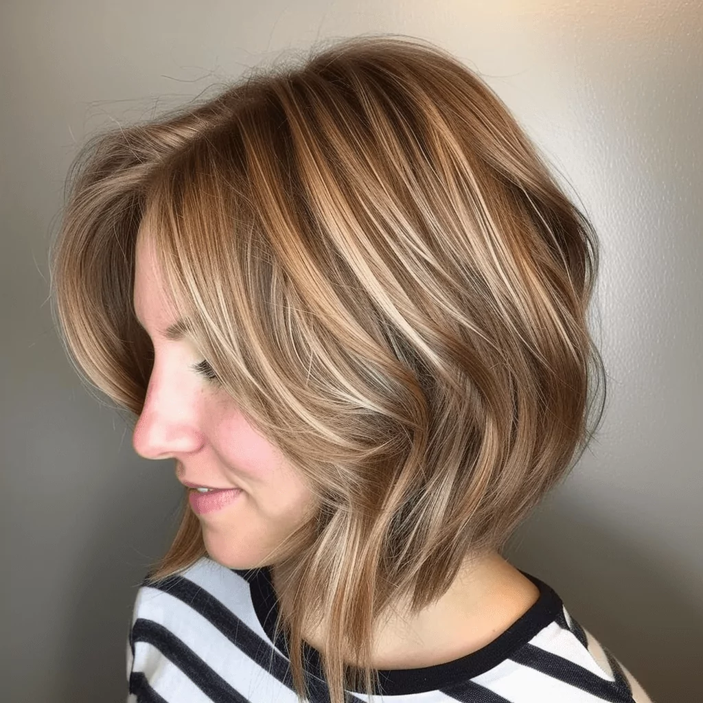 Light Brown Bob With Blonde Highlights