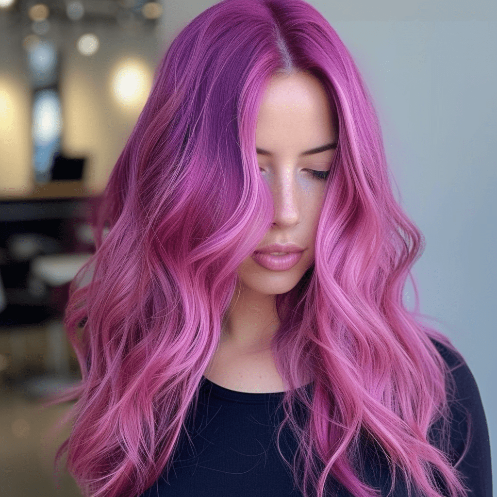 Long Berry Pink Hair