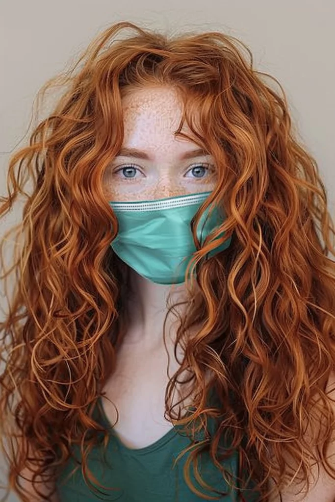 Long Copper Curly Hair