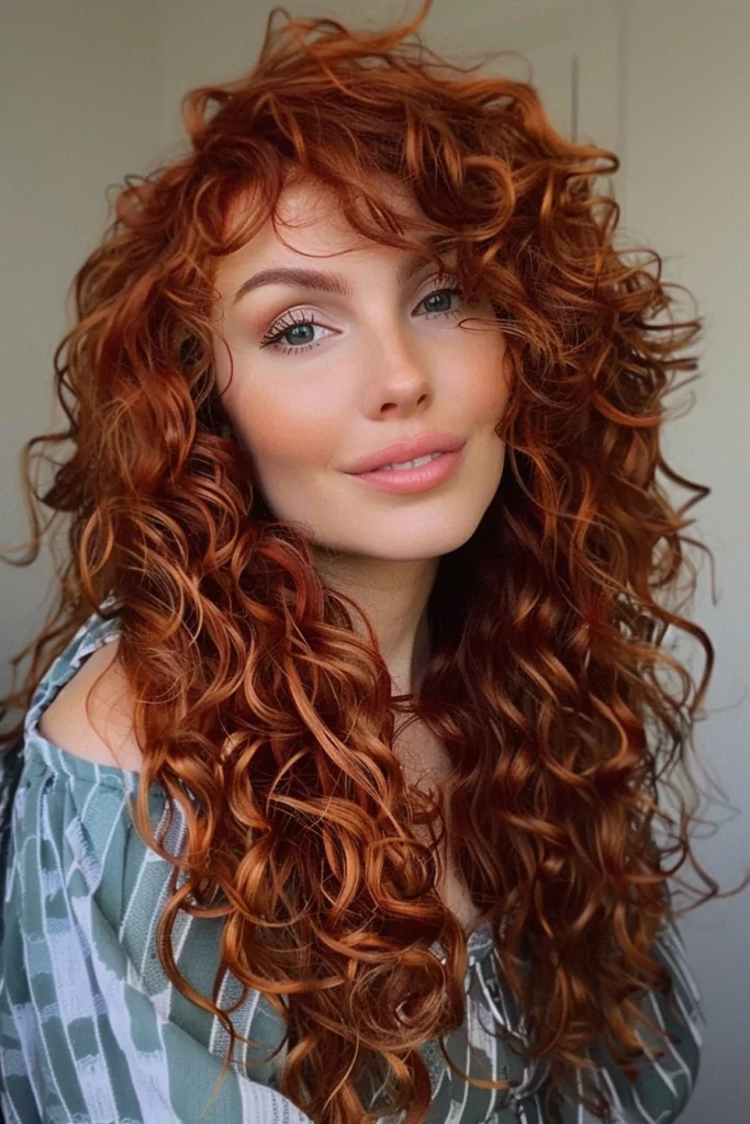 Long Red Curly Shag