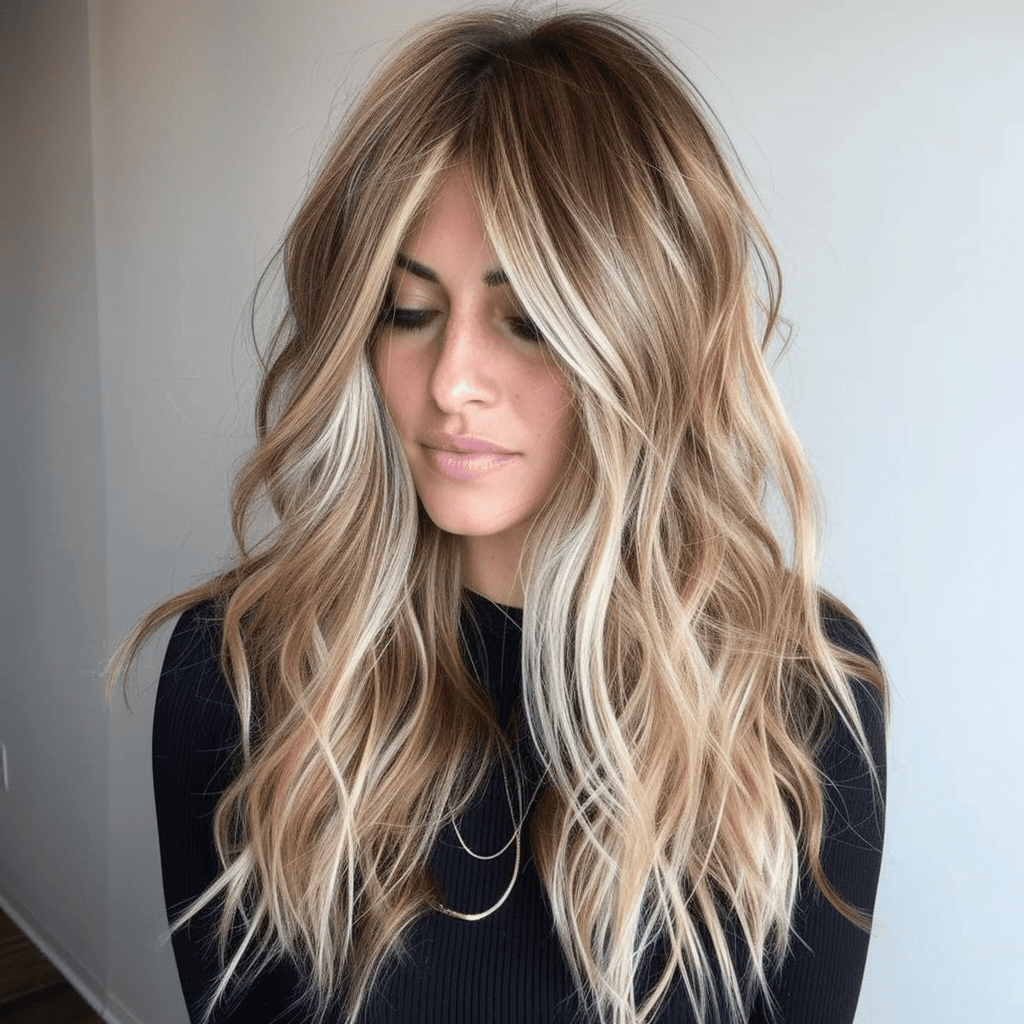 Long Tousled Bronde Hairstyle