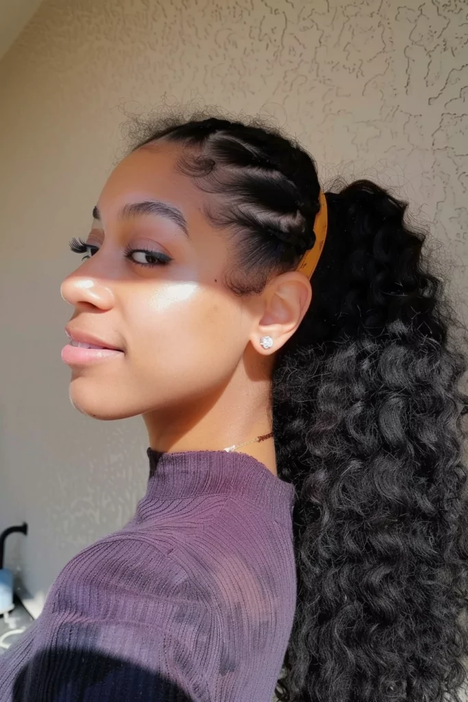 Low Ponytail for Curly Hair