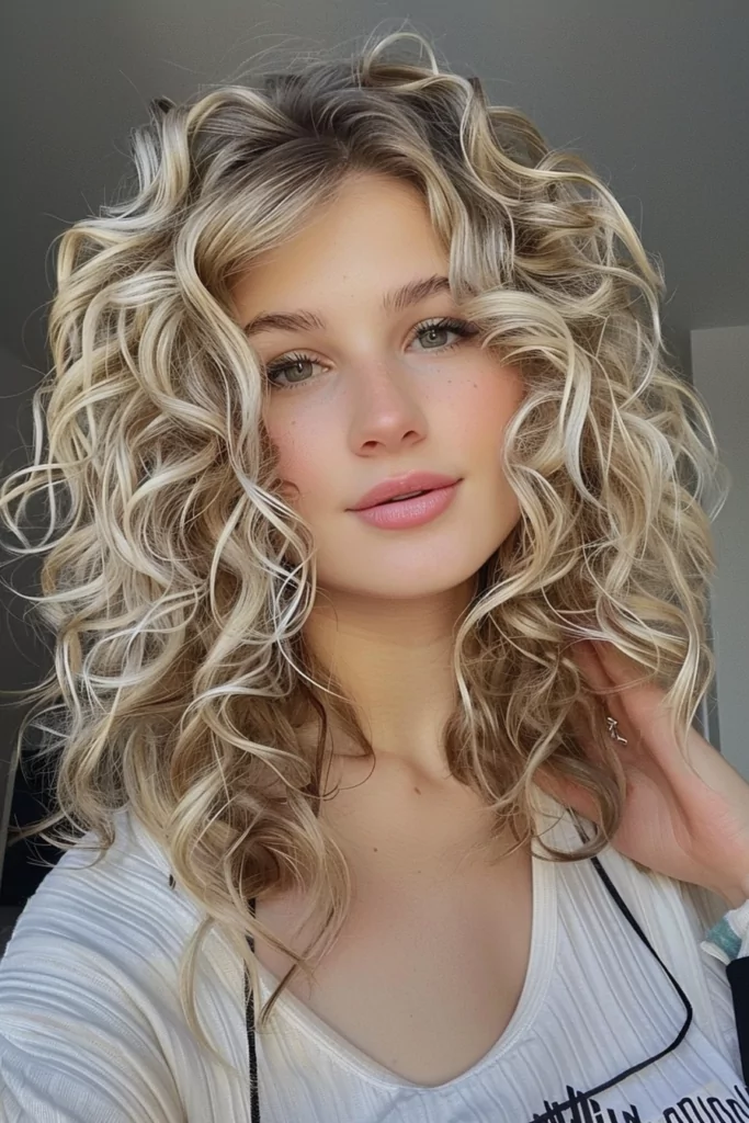 Medium Length Blonde Curls