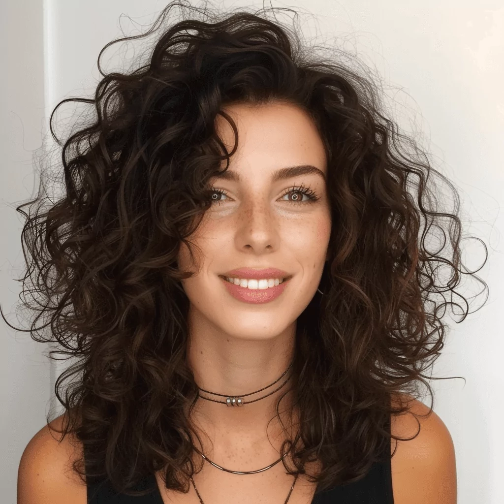 Medium Length Combover Hairstyle For Curly Hair