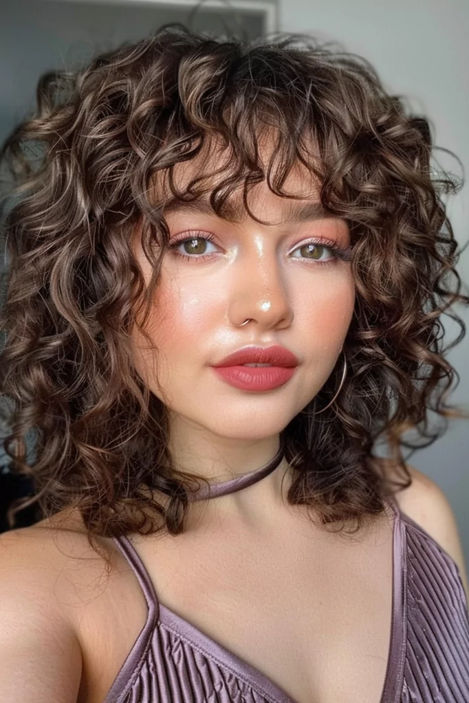 Messy Curls with Fringe