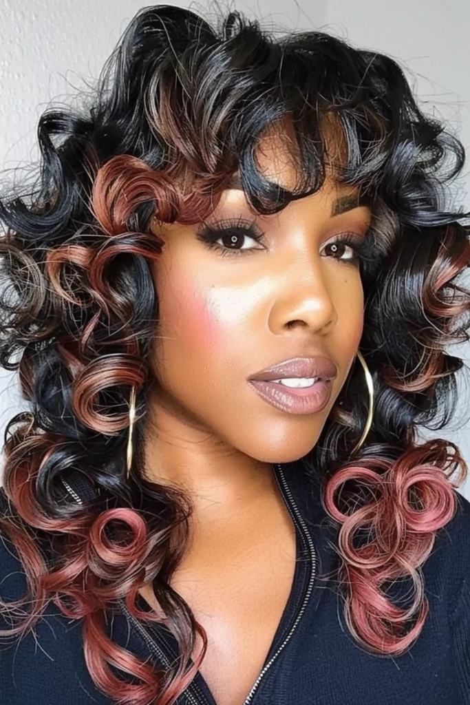 Roller Set Waves on Natural Hair with Bangs