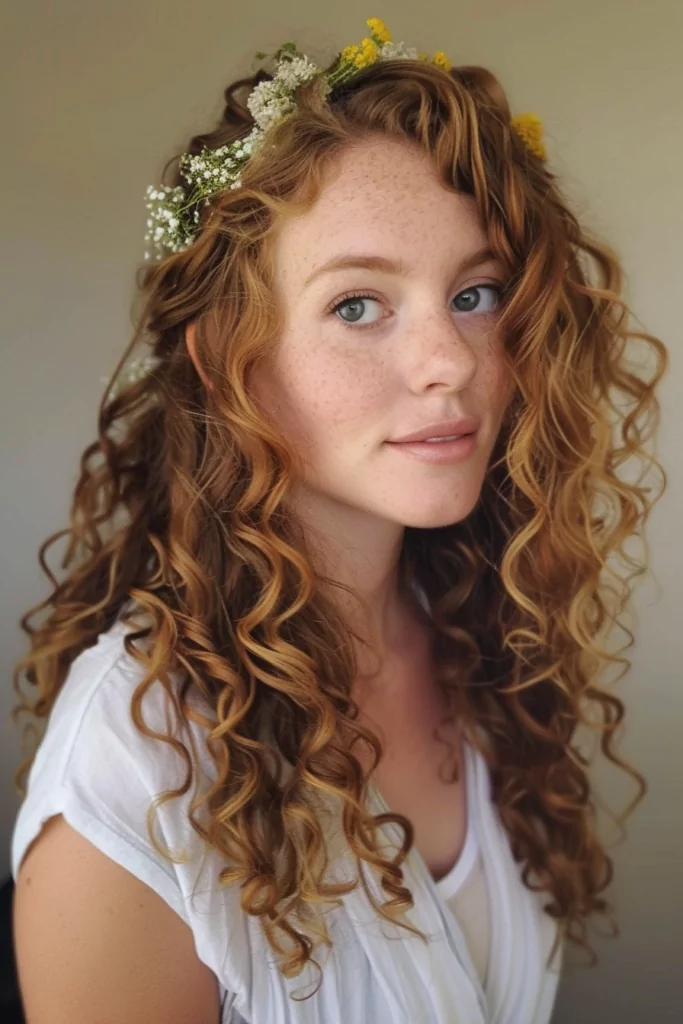 Romantic Hairstyle for Curly Hair