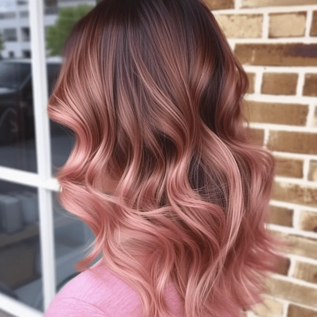 Rose Ombre On Brown Hair