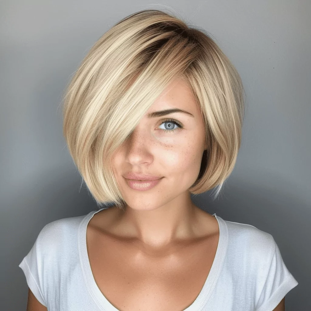 Short Bob Hairstyle For Round Faces