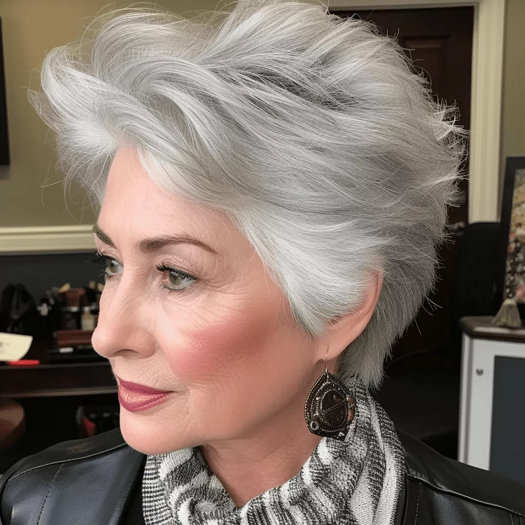 Short Gray Hairstyle For Older Women