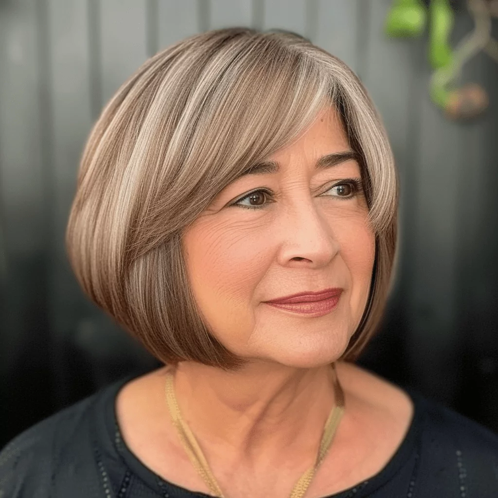 Short Rounded Bob for over with Round Face