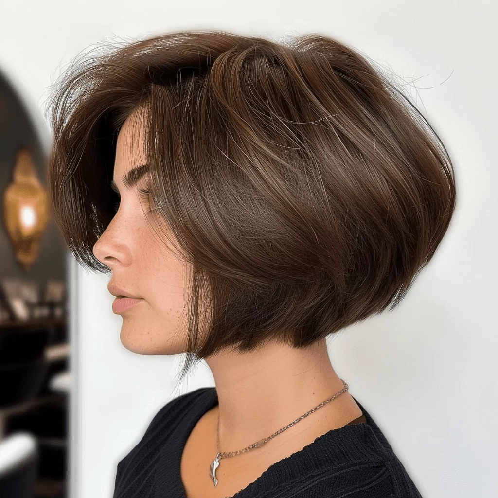 Short Stacked Bob Cut For Thick Hair