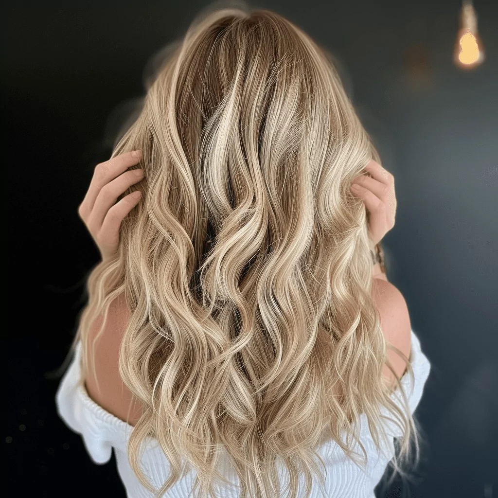 Soft Curls with Light Blonde Balayage