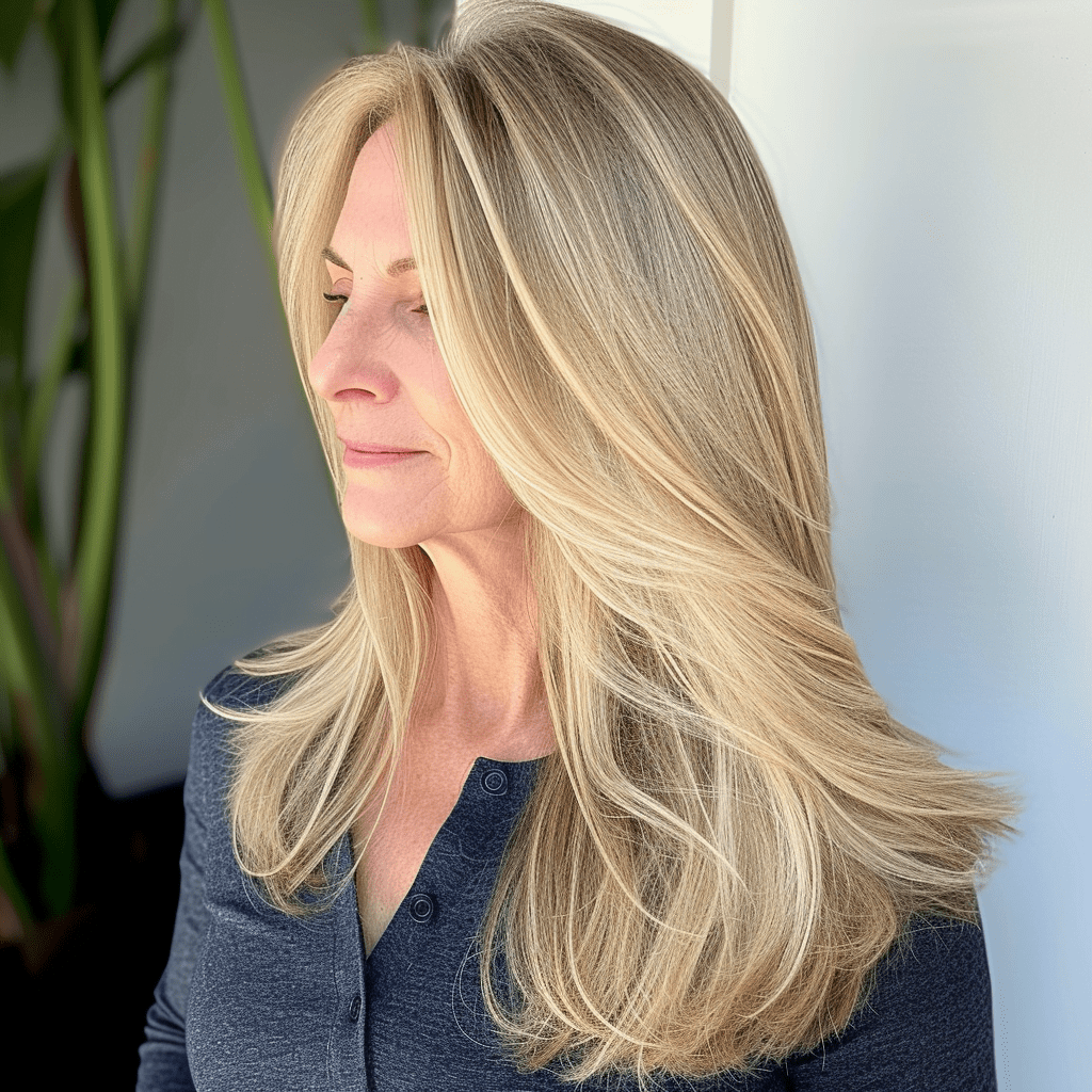 Straight Blonde Hair with Subtle Layers