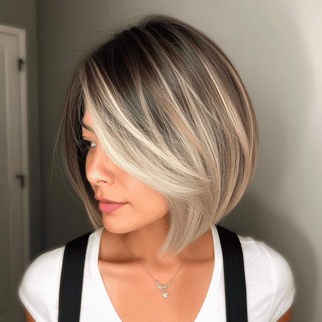 Straight Bob with Side Swoopy Bangs