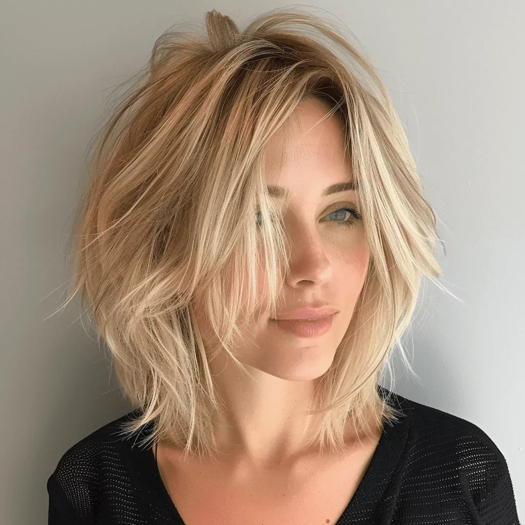 Tousled Blonde Bob Hairstyle