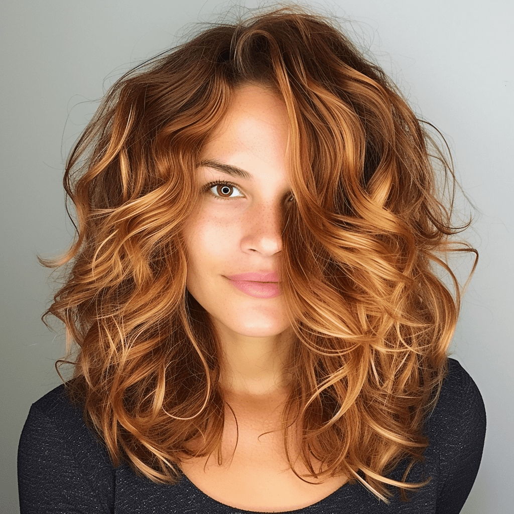 medium curly hairstyle for thick hair