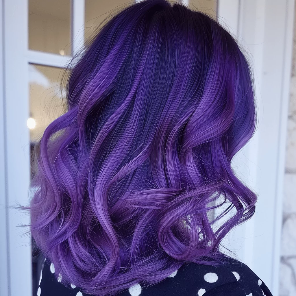 purple balayage hair