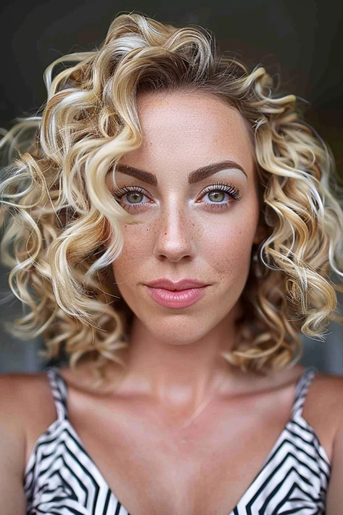 Curly Barbie Blonde Bob Hairstyle