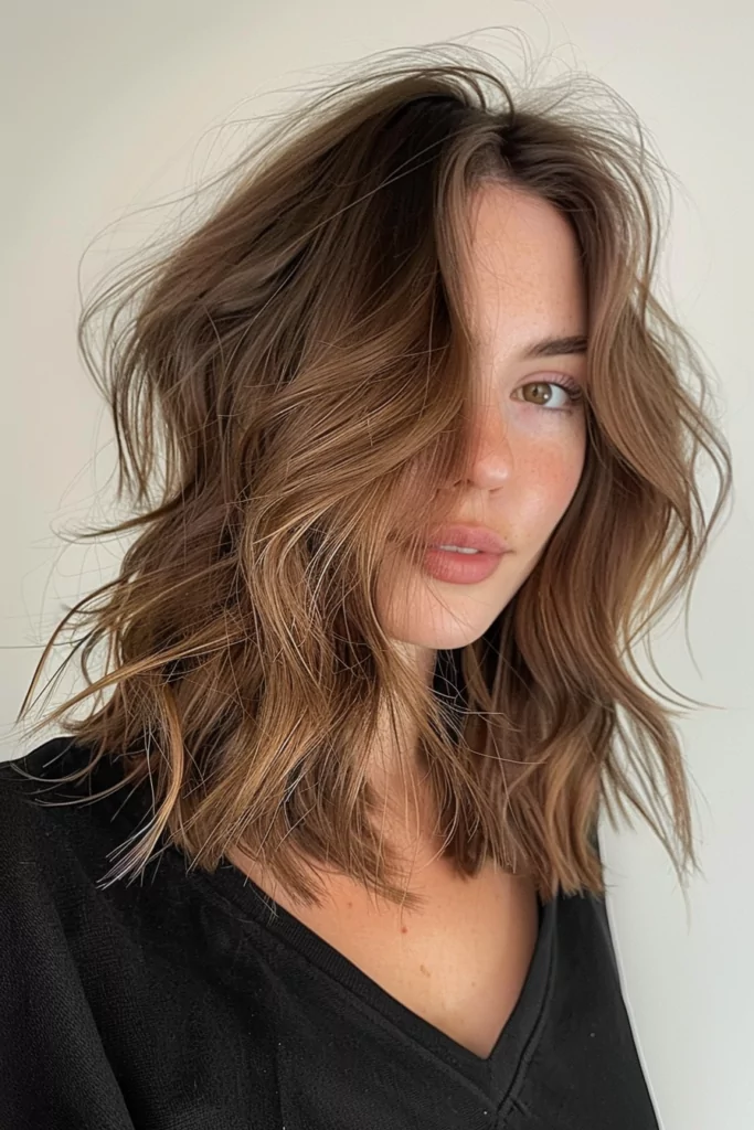 Messy Long Lob with Waves