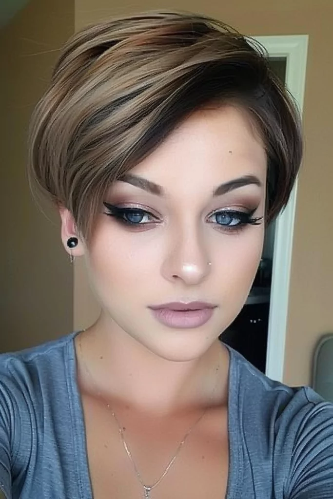 Pixie Bob With Long Side Bangs