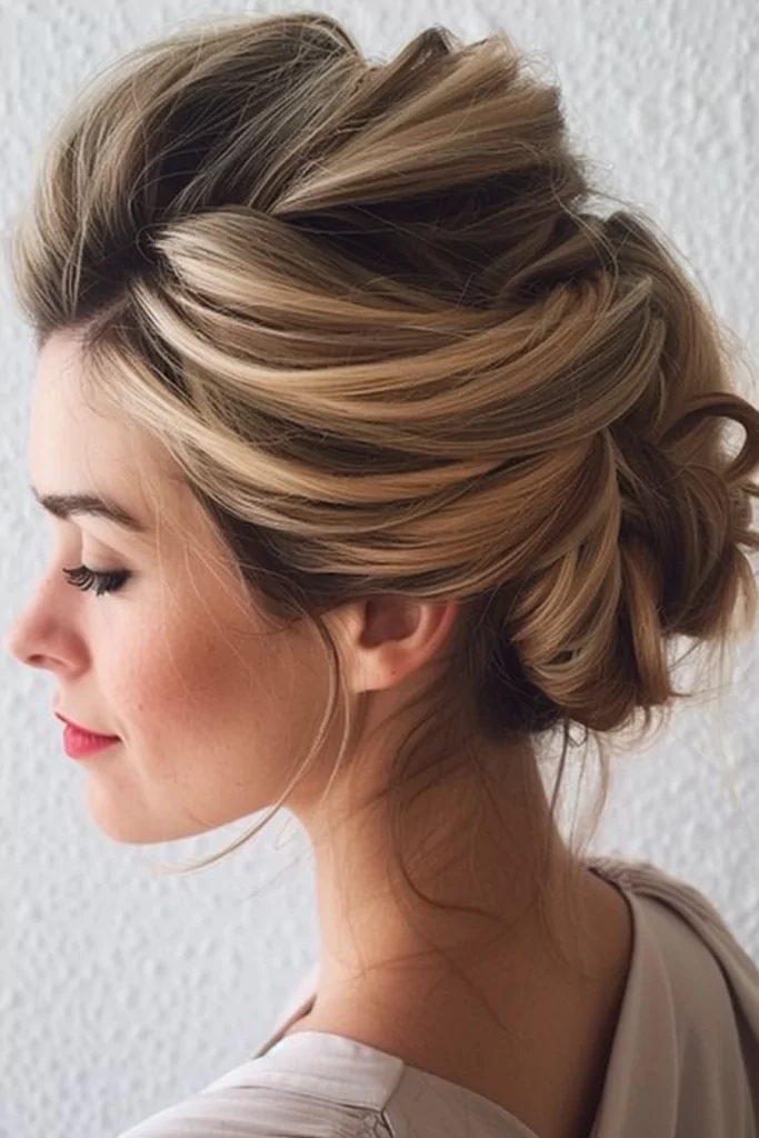 Side Messy French Twist Updo